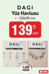 DAGİ YÜZ HAVLUSU 50X90 CM